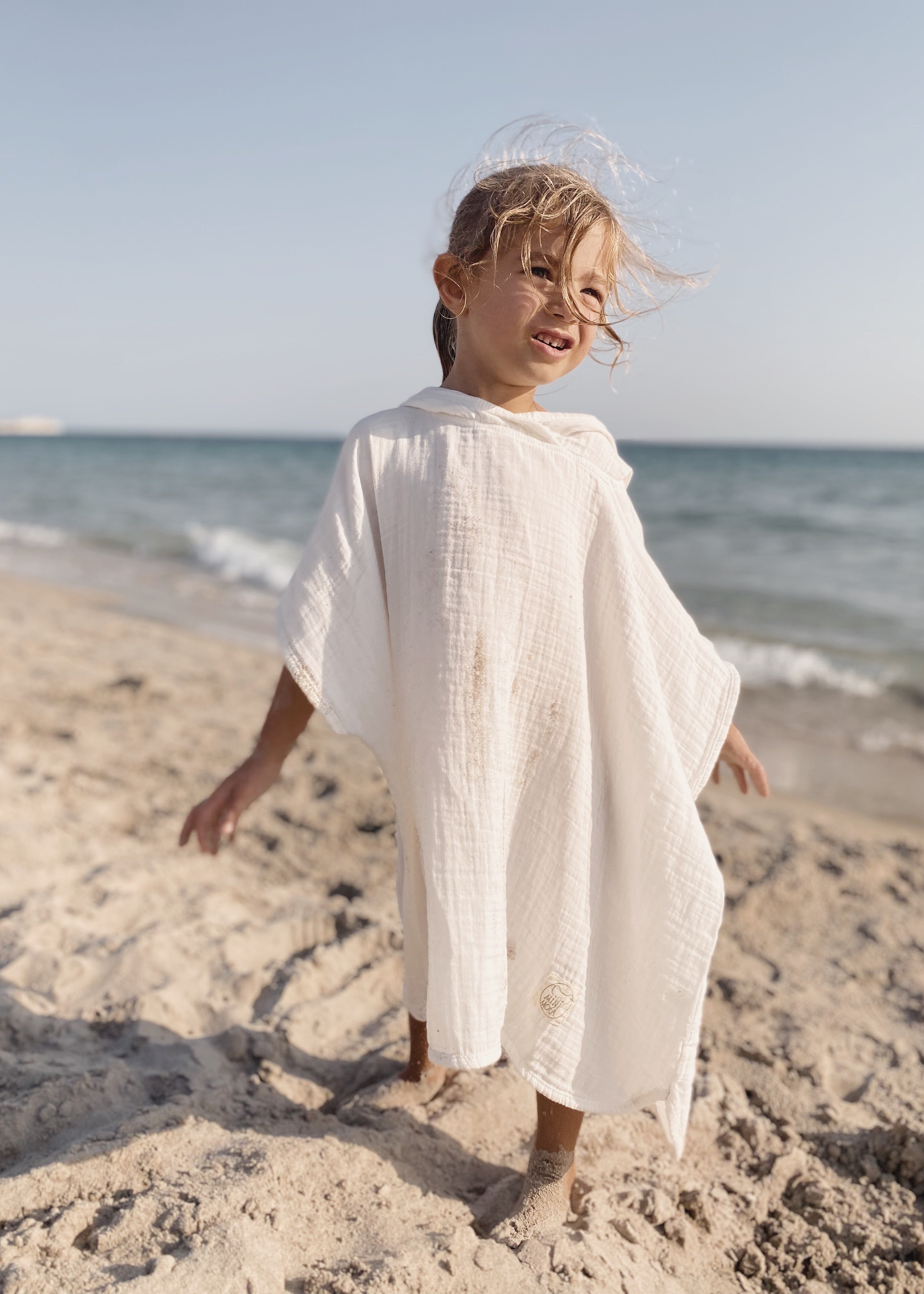Muslin Poncho Ecru